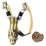 Larel Vitor Slingshot,Stainless Steel Outdoor Hunting Sling Shot of Dragon Head High Velocity Catapult with 1 Rubber Bands and 50 Extra Safety Clay Slingshot Ammo