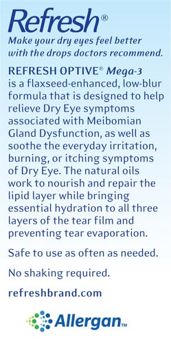 REFRESH OPTIVE MEGA-3 LUBRICANT EYE DROPS FOR DRY EYES, PRESERVATIVE-FREE, 0.01 FL OZ SINGLE-USE CONTAINERS, 30 COUNT