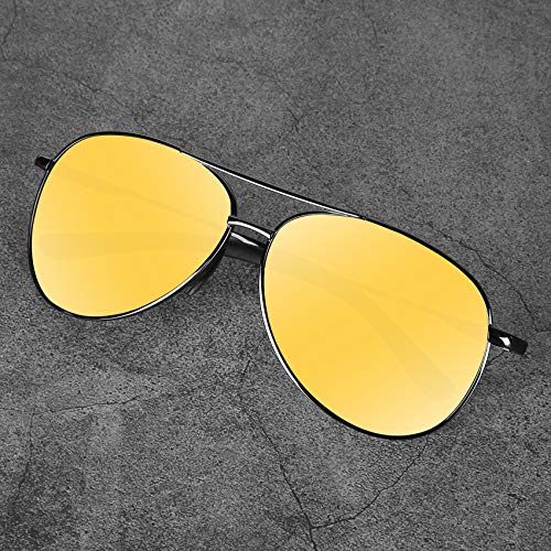 Aviator Sunglasses for Men Polarized Women-MXNX UV Protection Lightweight Driving Fishing Sports Mens Sunglasses MX208-(Gun/Night Vision Lens)