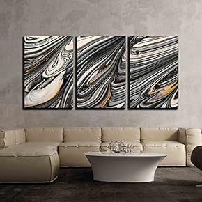3 Piece Canvas Wall Art - Close Up Oil Paint - Modern Home Art Stretched and Framed Ready to Hang - 16"x24"x3 Panels