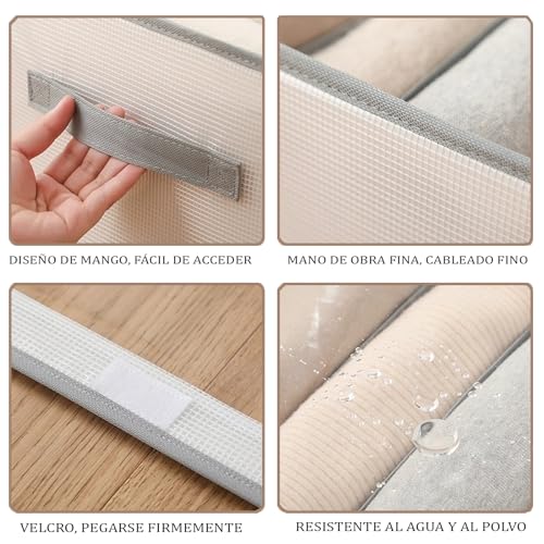 Organizador de Ropa para Closet 3 Piezas, Organizadores de Cajones Ropa Plegable, con 12 Compartimentos y Cubierta de malla transparente para jeans, ropa, camisas, almacenamiento de guardarropa
