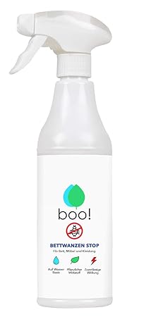 boo! Bettwanzen Stop I Anti-Bettwanzen-Spray Mit Langzeitwirkung I Hochwirksames Insektizid Auf Wasserbasis I 500 ml
