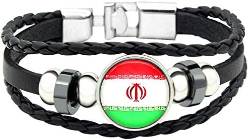 YouMiYa 2018 World Cup Faux Leather Cuff Bracelet National Flag Punk Jewelry