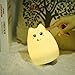 Litake Cat Night Light for Kids, Rechargeable Silicone LED Cat Night Lights, Color Changing Cat Lamp Kitty Nightlight for Kids Baby Children (Greedy Cat)