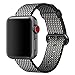Hailan Band for Apple Watch Series 1 / 2 / 3,Newest Design Fine Woven Nylon Wrist Strap Replacement with Classic Buckle for iwatch,42mm,Black Check