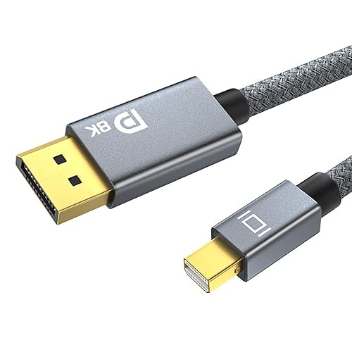 QCEs 8K Mini DisplayPort to Displayport Cable 10Ft, Thunderbolt to DP  Cable 8K@60Hz 4K@144Hz Thunderbolt 2(Output Video) Compatible with MacBook, 
