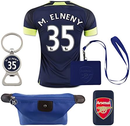 #35 M. Elneny (6 in 1 Combo) Arsenal F.C. 2nd Away Match Adult Soccer Jersey 2016-2017