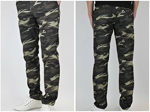 Slim Fit Army Green Chino Pants for Men Straight Leg Made in USA 36x32