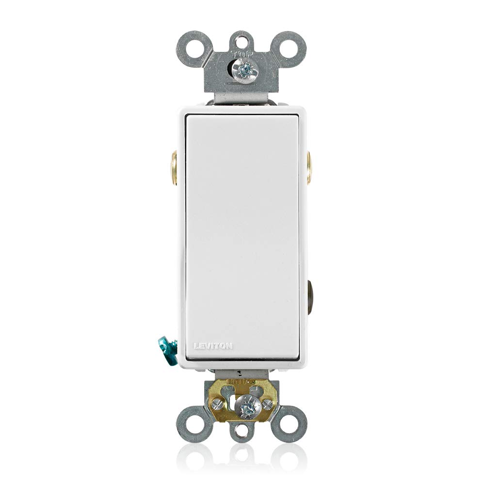 Leviton 5623-2W 20 Amp, 120/277 Volt, Decora Plus Rocker 3-Way AC Quiet Switch, Commercial Grade, White by Leviton