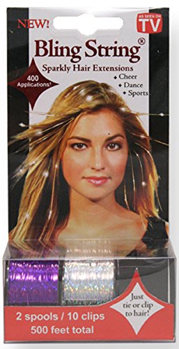 Mia Bling String Hologram Hair Extensions, Purple, 1.44 Ounce