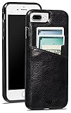 Sena Lugano Wallet, Drop Safe Leather Wallet snap on case for the iPhone 7 Plus - Black