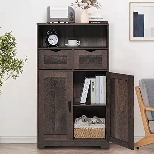 IWELL Storage with 2 Adjustable Drawers & 2 Shelves, 42.5”H x