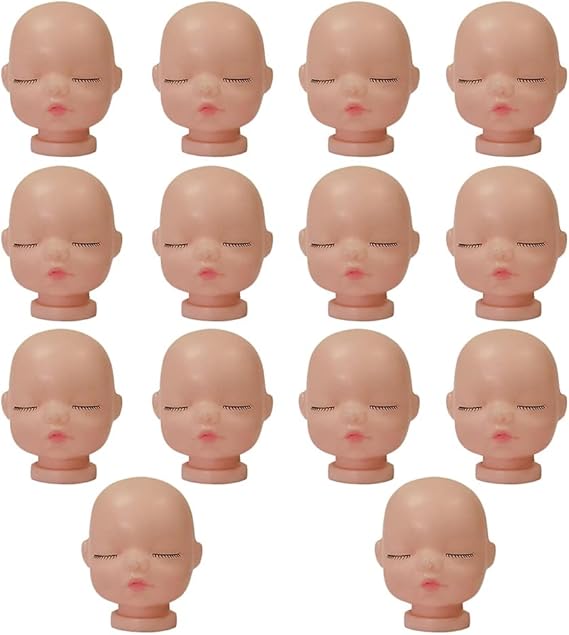 14 Pcs Vinyl Baby Doll Heads DIY Baby Doll Heads Hand Painting Doll