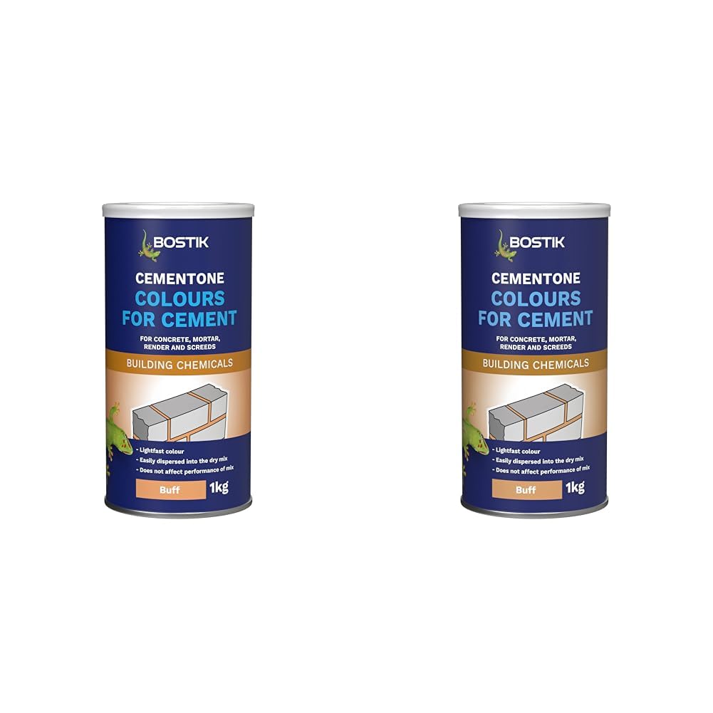 Bostik Colours for Cement, For Concrete, Mortar, Render and Screeds, Available in 5 Intermixable Colours, For Interior and Exterior Use, Colour: Buff, Size: 1kg (Pack of 2)