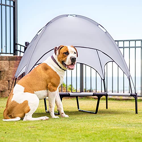 SUPERJARE XLarge Outdoor Dog Bed, Elevated Pet Cot with Canopy