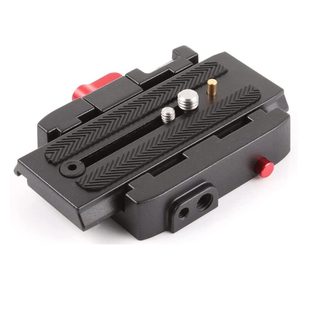 Quick Release Plate Aluminum Alloy Camera Tripod Shoe Plate with 1/4" and 3/8" Screw for DSLR Camera Camcorder Tripod Monopod, Compatible with Manfrotto 501HDV 503HDV 701HDV 577/519/561/Q5