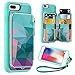 ZVE Wallet Case for Apple iPhone 8 Plus and iPhone 7 Plus, Zipper Wallet Case with Credit Card Holder Slot Handbag Purse Wrist Strap Print Case for Apple iPhone 8 Plus/7 Plus 5.5 inch - Diamond Title