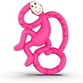 Matchstick Monkey Silicone Mini Teether & Gel Applicator – Silicone Baby Teether, Easy-to-Grip, BPA-Free, Supports Self-Soothing & Early Brushing, 3 Months+, 4 Inches, Pink