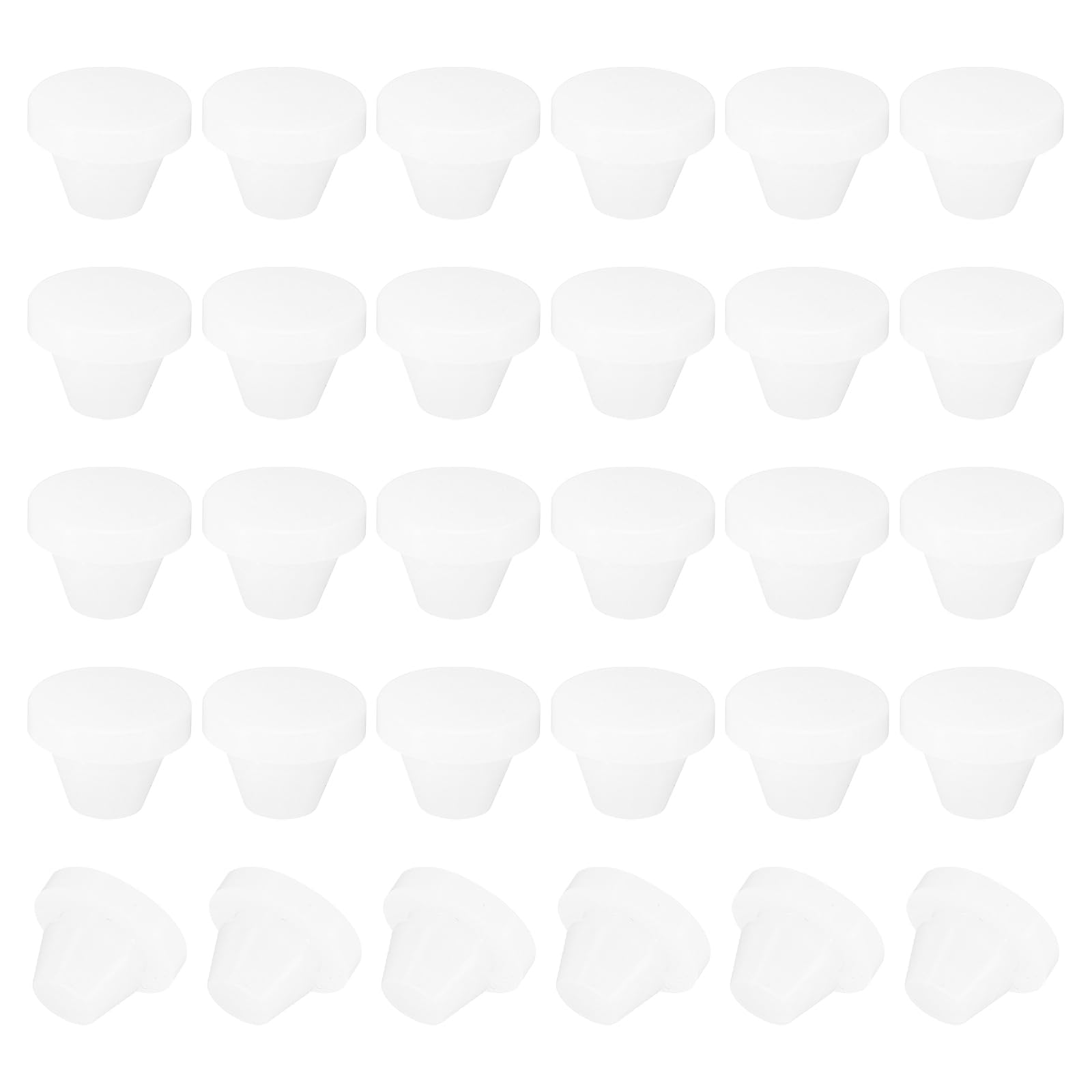 PATIKIL 8mm Diameter Silicone Round Snap, 30 Pcs in Type Locking Furniture Hole Plug Button Protective Cover Cap Head Fit for 2.5-8mm Hole for Seal Bulkhead Cylinder Hole, Translucence
