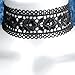 Twilight's Fancy Wide Rose Lace Choker Necklace (Black, Small)