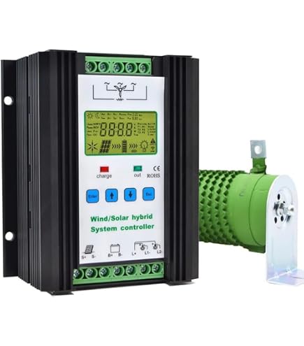 Contrôleur De Charge Hybride Solaire Et éolien 1000W MPPT - Gestion Intelligent Pour Système 12V/24V - Écran LCD Inclus