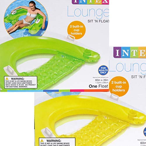 Intex Sit N Float Inflatable Lounge, 60" X 39", 1 Pack (Colors May Vary) (2)