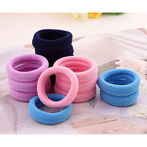 Chic Seamless 8mm High Elastic Cotton Stretch Hair Ties Bands Rope