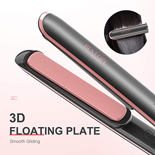 BESTOPE Professional Touchscreen Hair Straightener Ceramic Tourmaline Flat Iron for Hair with Temp Lock Function, Negative Ionic and Adjustable Temperature for All Hair Types(1 Inch)