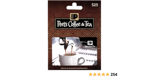 Amazon Com Peet S Coffee Tea 25 Gift Card Gift Cards