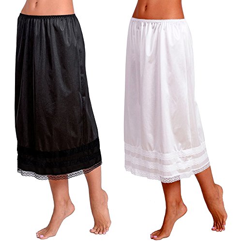 Patricia Lingerie Women's Anti-Static Half Slip Snip-It 23", 25" and 27" 2 Pack (Black/White, S) - Thumbnail 2