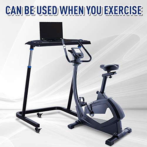 Vinsetto Height Adjustable Mobile Computer Desk with Wheels, a Simple Yet Modern Design & a