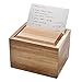 WELLAND Recipe Box with Card Divider Recipe Card Set, Acacia Wood