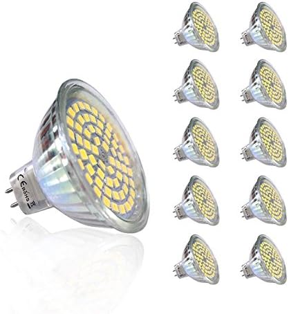 10 PCS 5w 220V GU5.3 430 lm Cool White MR16 LED Recessed Lighting 6000K Spot Light Bulb [Energy Class A+]