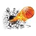 HaloVa 3D Flying Fire Basketball Wall Stickers, Broken wall, Removable Wall Arts Decals Murals for Children Kid Baby Room Decor