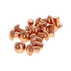 MroMax 50Pcs M4 Round Head Copper Solid Rivets