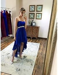 Fanciest vestidos para fiestas, bodas, damas de honor, sin tiras, irregulares, color turquesa, para dama