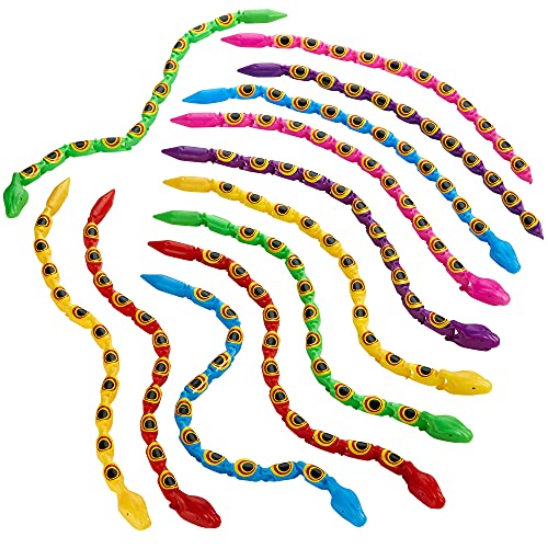Kicko Wacky Wiggly Jointed Snakes 12 Pack 15 Inch Long Plastic