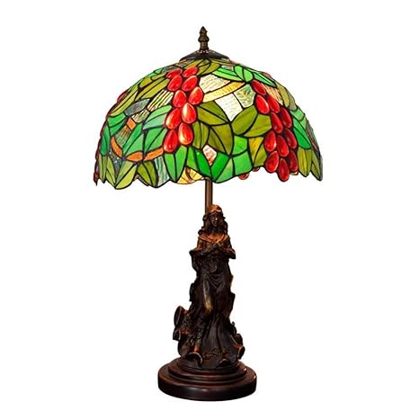 Tiffany Style Table Lamp Stained Glass Shade Bedside Desk Lamps