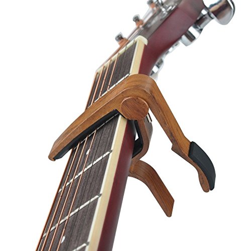 VT BigHome Quick Change Clamp Key Acoustic Classic Guitar Capo Adjust The Pitch Personalized Wood Grain Guitar Capo Guitar Accessories - Thumbnail 3
