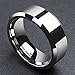 King Will BASIC Men's 8mm Tungsten Carbide Ring Polished Plain Comfort Fit Wedding Engagement Band 11.5