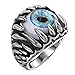SunIfSnow Men's Talons and Fangs Blue Devil's Eyes Titanium Steel Rings 11