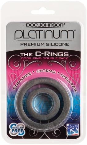 Multi Function Platinum Silicone C Rings Set - Charcoal