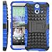 Fosmon [RUGGED] HTC One (E8) 2014 Case - HYBO-RAGGED Heavy Duty Hybrid Protective Cover with Kickstand (Blue / Black)
