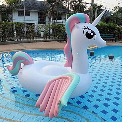Amazon Com Unicorn Pool Float Inflatable Giant Unicorn Swimming Pool Lounger Float Great Fun Accessory For The Swimming Pool Beach Or A Summer Party Sports Outdoors