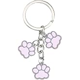 Moydolo Cute Animal Cat Dog Claw Car Key Chain Ring Charm Cat Dog Paw Keychain Pendant For Women Girls Backpack Purse