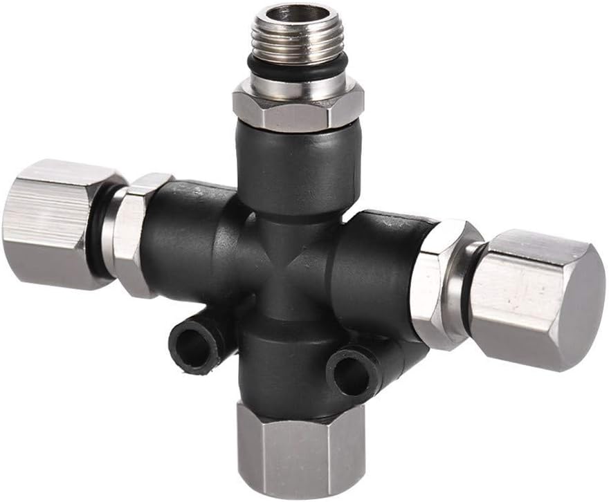Edmend 3 Way Airbrush Air Hose Manifold Splitter with 1/8" BSP Fittings and Plugs Airbrush Gun Set Paint Spray Gun