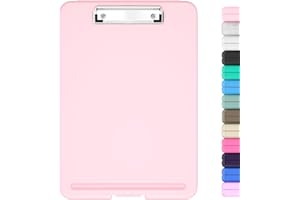 Hongri Clipboard with Storage, 8.5 x 11 Nursing Clip Board Foldable Storage for Nurses, Lawyers, Students, Classroom, Office, School, Size 13.4 x 9.4 X 0.9 in, Pink