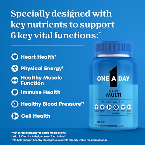 One A Day Multivitamin for Men - Daily Mens Multivitamins with Vitamin D, Zinc, Folic Acid, and B Vitamins, Physical Energy Support, 200 Ct (Packaging May Vary)