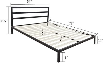 Carre Barre Horizontale Tete Lit Fer Lit Simple Basic Fer Lit King Reine Full Twin Taille Noir Full Amazon Fr Cuisine Maison