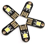 DROK 5PCS Portable Energy Efficient Kids Child Night Light, 5V 100mA LED Keychain Light, USB Laptop Keyboard Light, White Brightest LED Lamp for Emergency Security Lighting Home Decoration